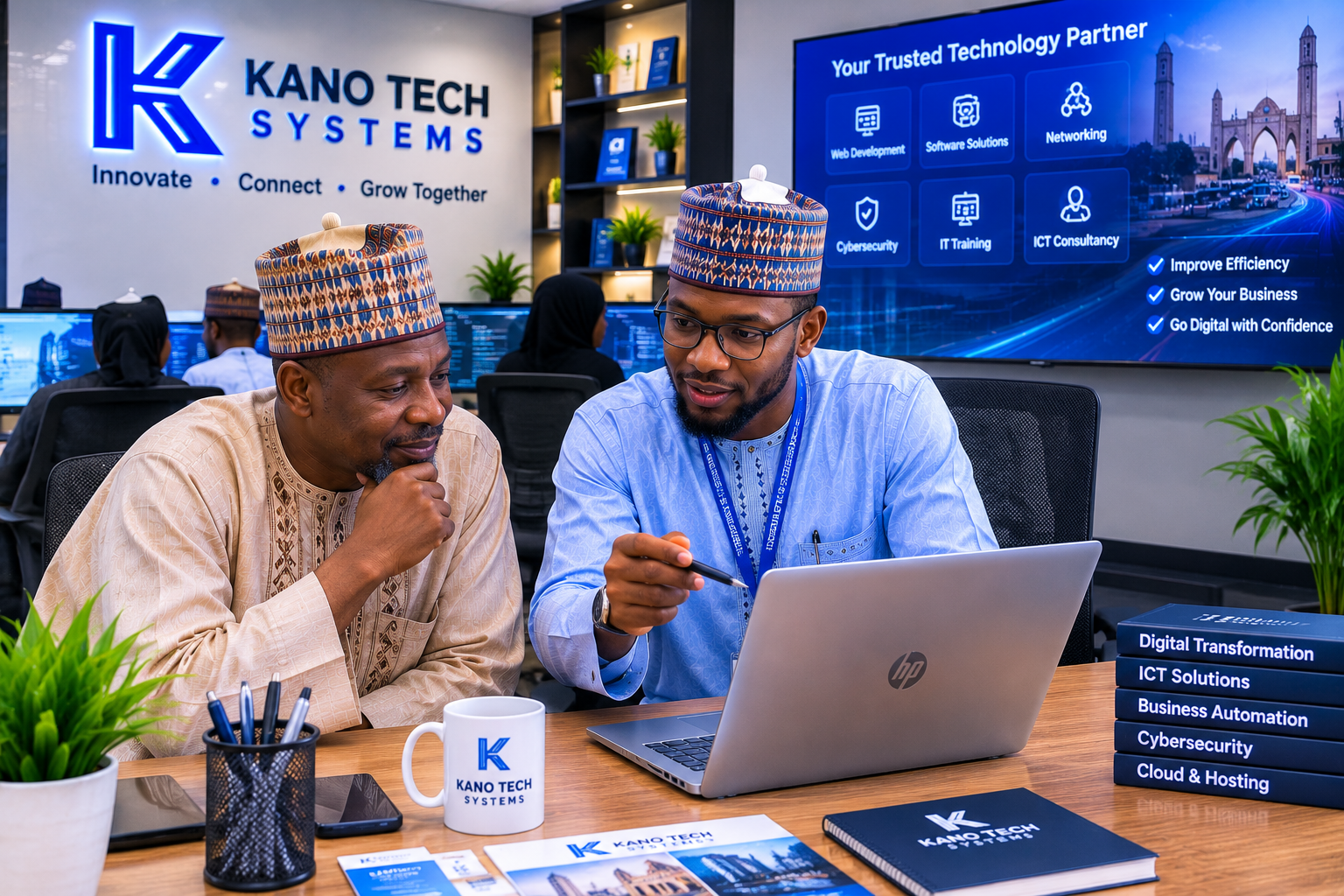 Hausa professionals using technology for business
